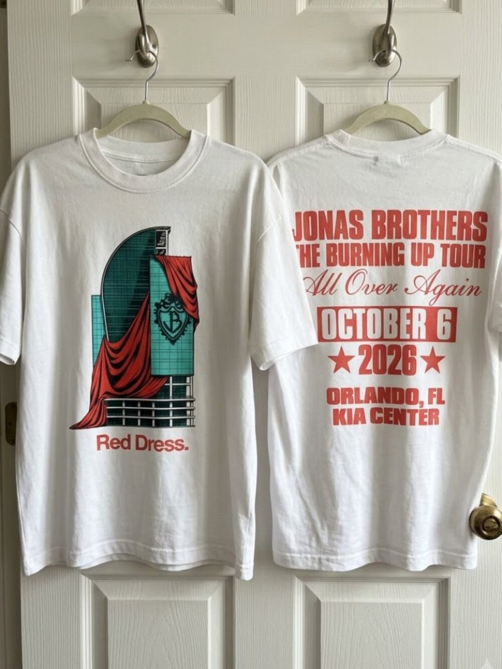 Jonas Brothers Burning Up All Over Again Orlando, FL City Tee - White